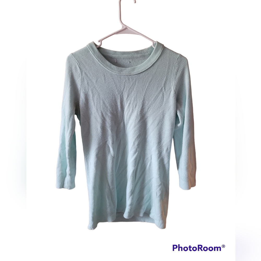 Sweater baby blue banana half sleeve small lounge office comfy